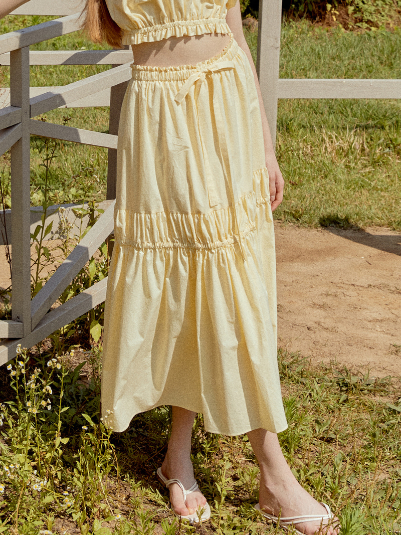 Lily shirring skirt (yellow)