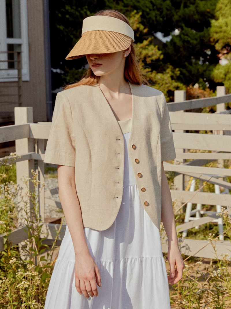 Half-sleeve linen Jacket (beige)