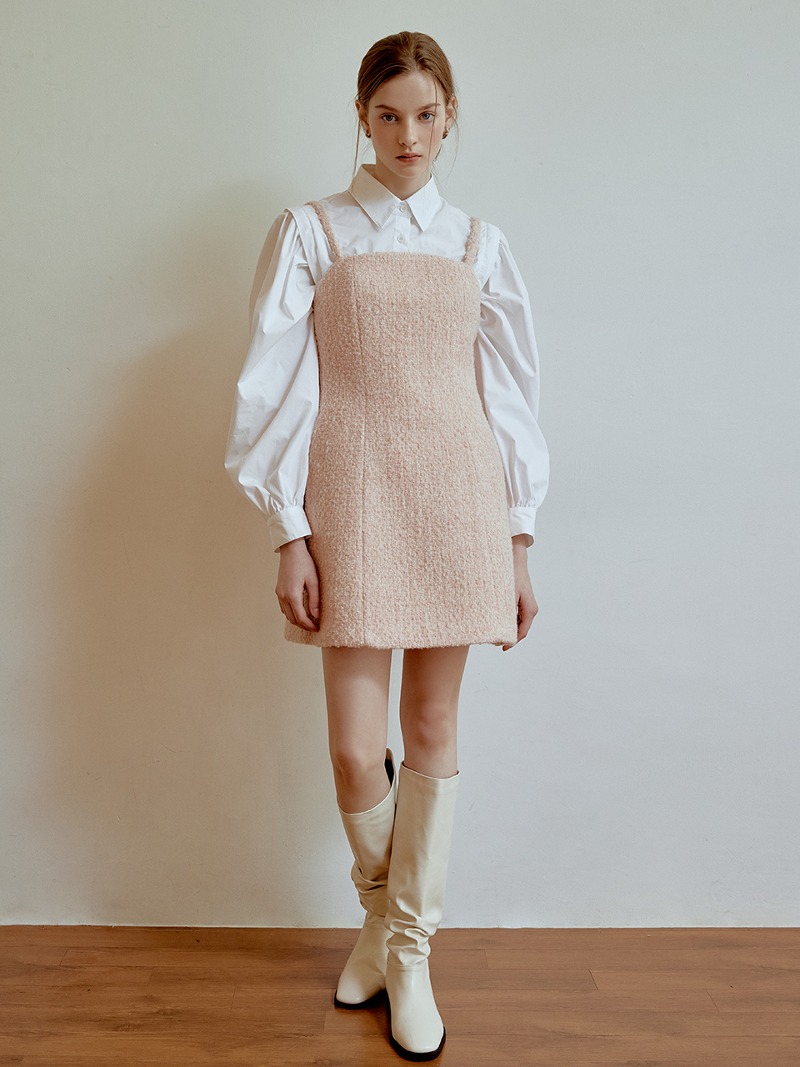Dear tweed mini dress (pink)