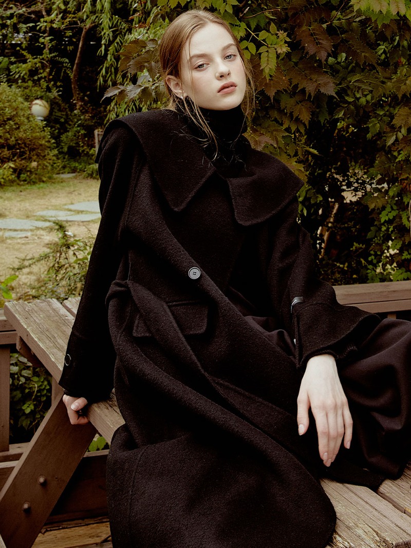 Vane raglan handmade coat (black)