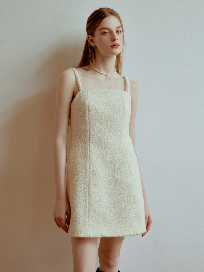 Dear tweed mini dress (ivory)