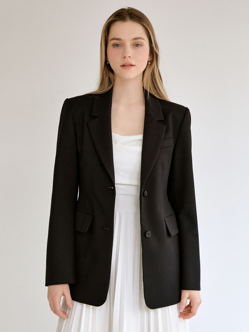 Modern slim-waist jacket (black)
