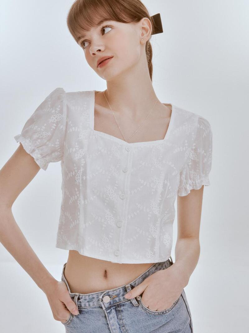 Garden lace blouse (white)