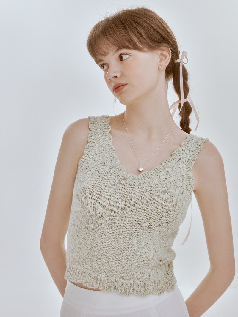 Clotty knit sleeveless (mint)