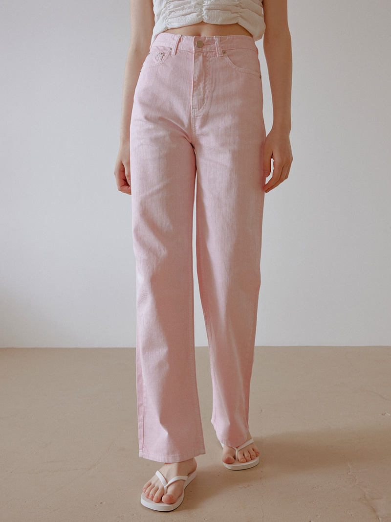 Pastel denim pants (pink)