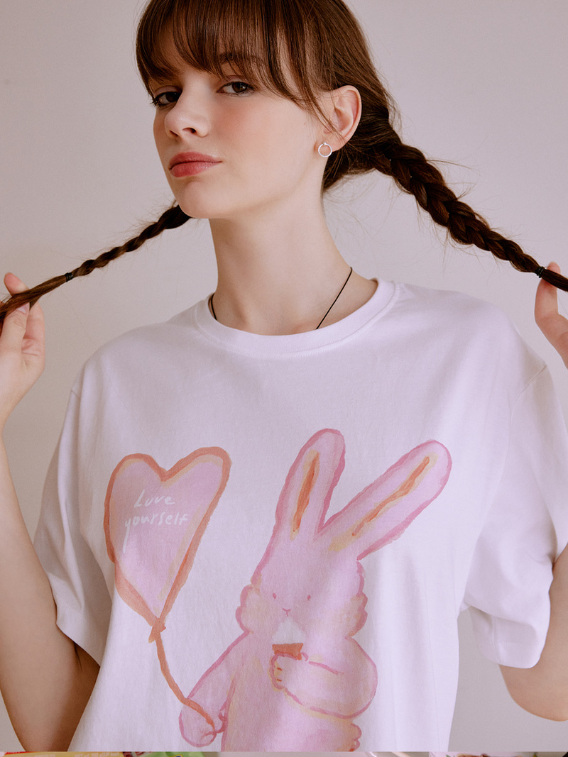 Ice cream rabbit t-shirt (white)