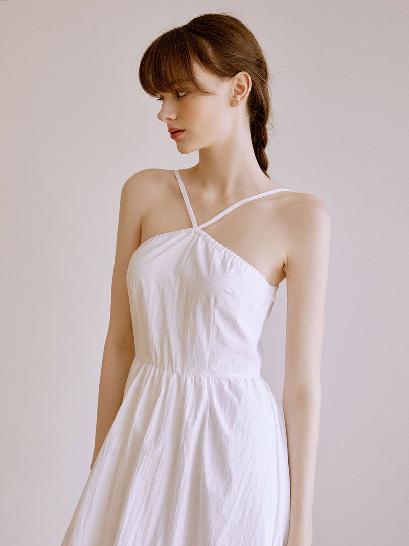 Bow halterneck dress (white)