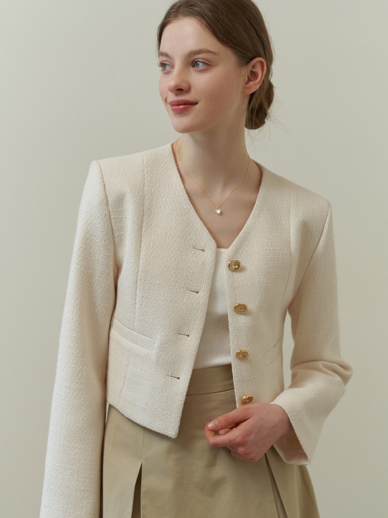 Bonnie v tweed jacket (ivory)