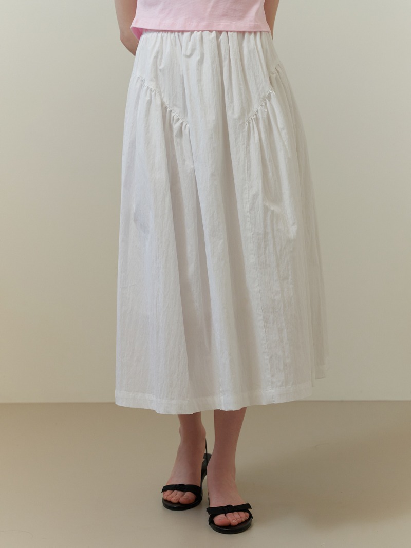 Moor shirring skirt (white)