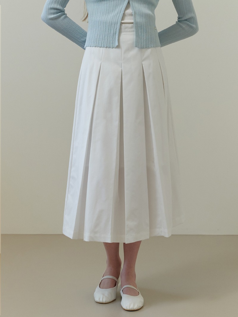 Chou pleats skirt (white)