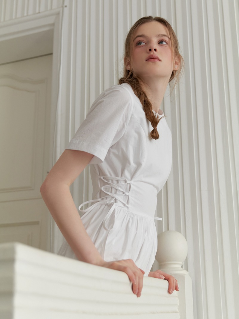 Peach corset dress (white)
