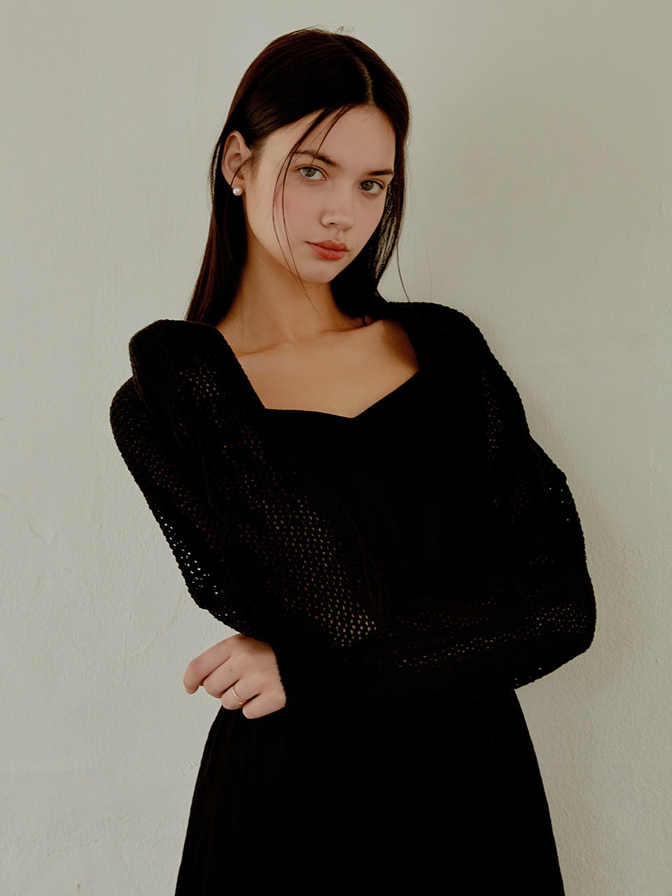 Summer knit bolero (black)
