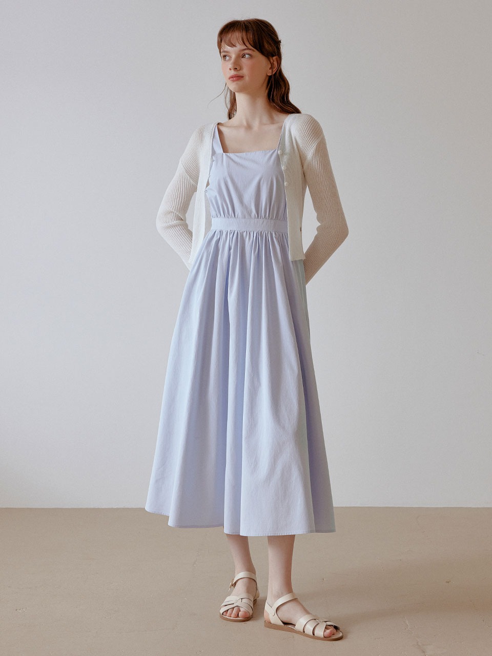 Lavish button dress (sky blue)