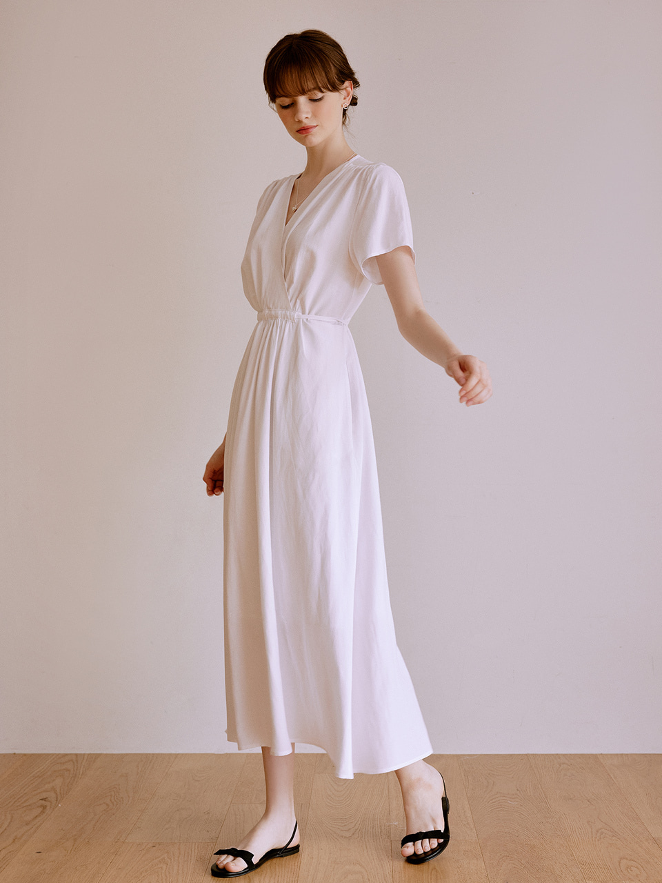 Lawn wrap dress (white)