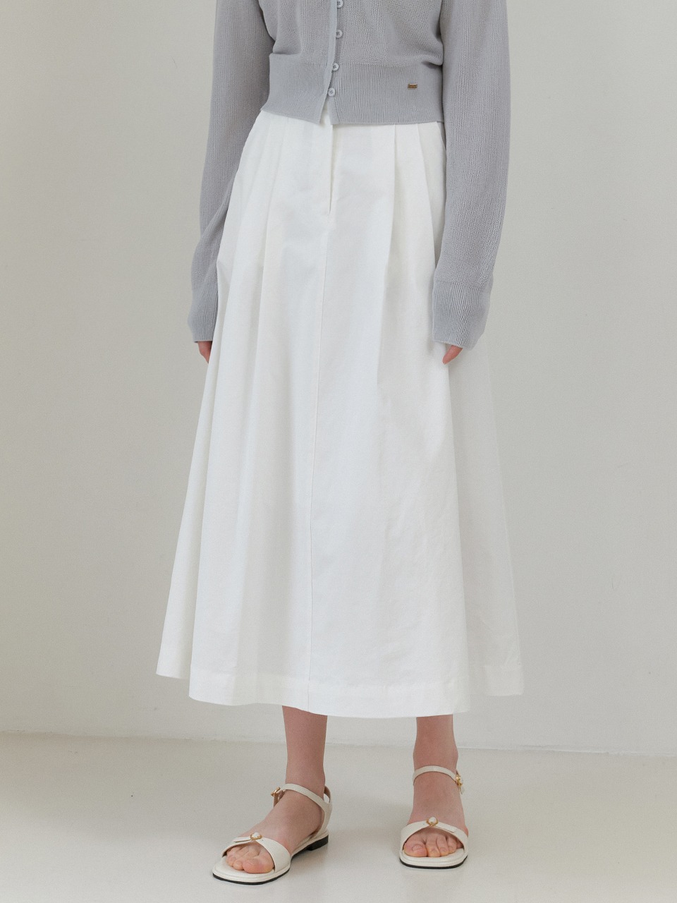 Wade pintuck skirt (white)